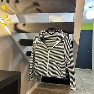 Edikted Striped Black and White Hoodie